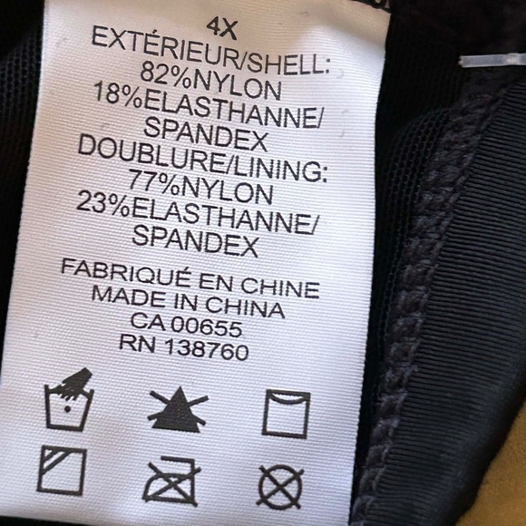 BRIEFS, BATHING SUIT BOTTOM, NYLON SPANDEX, BLACK, SIZE 4X, ADDITION ELLE, - Picture 3 of 5